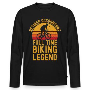 Pensionierte Buchhalter-Bike-Legende - Männer Premium Bio Langarmshirt - Schwarz - Vorne - Nico (187cm)