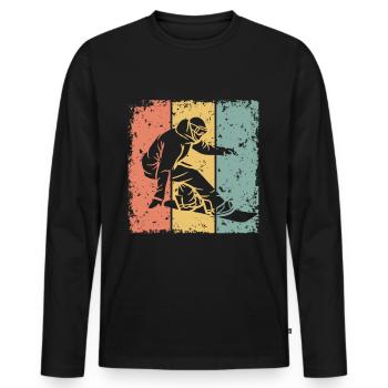 Snowboard rétro - T-shirt manches longues Premium bio Homme - noir - Devant - Nico (187cm)