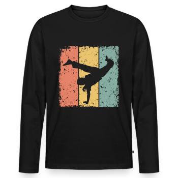 Capoeira retro - Men's Premium Organic Long Sleeve Shirt - black - Front - Nico (187cm)