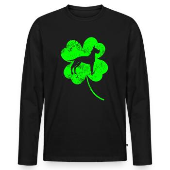 Grand-Dane St.Patrick’s Day Shamrock - T-shirt manches longues Premium bio Homme - noir - Devant - Nico (187cm)
