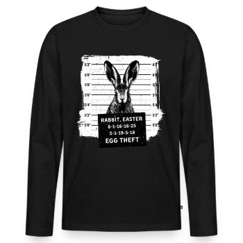 Osterhase Mugshot Polizeifoto Hase Ostern - Männer Premium Bio Langarmshirt - Schwarz - Vorne - Nico (187cm)
