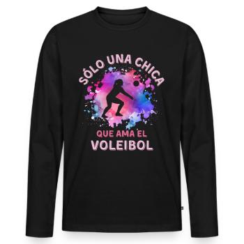 Women's Volleyball Girl - Men's Premium Organic Long Sleeve Shirt - black - Front - Nico (187cm)