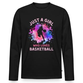 Basketball féminin - T-shirt manches longues Premium bio Homme - noir - Devant - Nico (187cm)