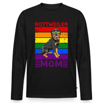 Rottweiler Maman LGBTQ - T-shirt manches longues Premium bio Homme - noir - Devant - Nico (187cm)