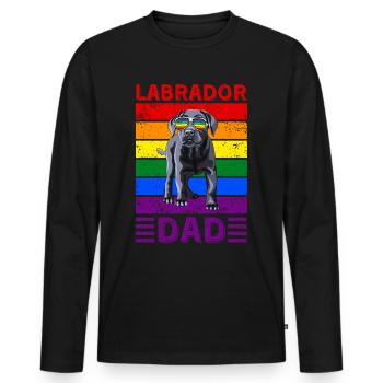Labrador Dad LGBTQ - Men's Premium Organic Long Sleeve Shirt - black - Front - Nico (187cm)