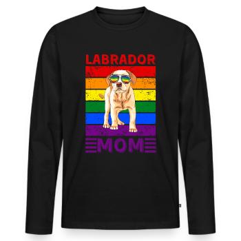 Maman Labrador LGBTQ - T-shirt manches longues Premium bio Homme - noir - Devant - Nico (187cm)