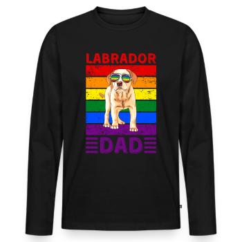 Labrador Dad LGBTQ - Men's Premium Organic Long Sleeve Shirt - black - Front - Nico (187cm)