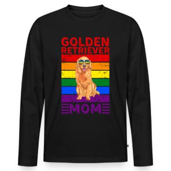 Golden-retriever Mom LGBTQ - Men's Premium Organic Long Sleeve Shirt - black - Front - Nico (187cm)