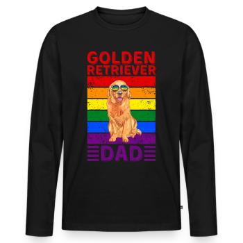 Golden-retriever Mom LGBTQ - Men's Premium Organic Long Sleeve Shirt - black - Front - Nico (187cm)
