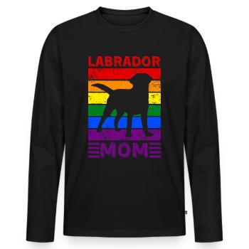 Labrador Mom LGBTQ Regenbogenflagge - Männer Premium Bio Langarmshirt - Schwarz - Vorne - Nico (187cm)