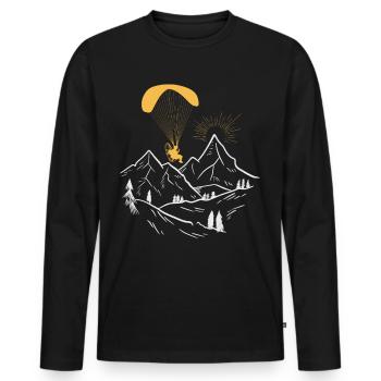 Paramoteur - T-shirt manches longues Premium bio Homme - noir - Devant - Nico (187cm)