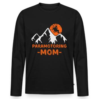 Maman paramoteur - T-shirt manches longues Premium bio Homme - noir - Devant - Nico (187cm)