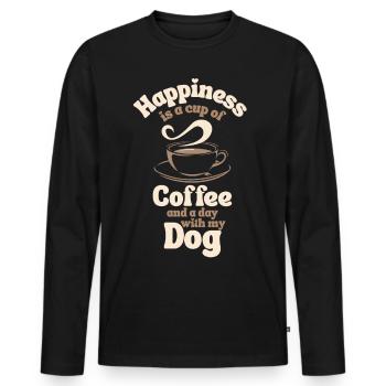 Coffee Dog lover - Men's Premium Organic Long Sleeve Shirt - black - Front - Nico (187cm)