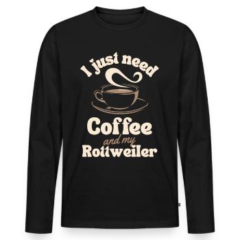 Amateur de café Rottweiler - T-shirt manches longues Premium bio Homme - noir - Devant - Nico (187cm)