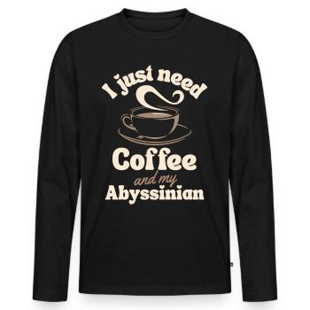 Kaffee Abessinier Katze Liebhaber - Männer Premium Bio Langarmshirt - Schwarz - Vorne - Nico (187cm)