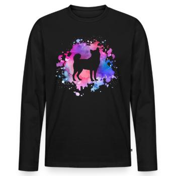 Akita dog lover - Men's Premium Organic Long Sleeve Shirt - black - Front - Nico (187cm)