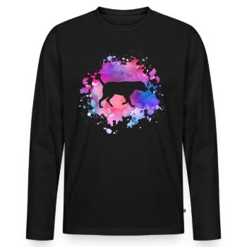 Labrador dog lover - Men's Premium Organic Long Sleeve Shirt - black - Front - Nico (187cm)