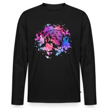 Labrador dog lover - Men's Premium Organic Long Sleeve Shirt - black - Front - Nico (187cm)