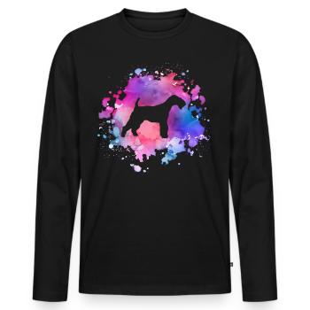 Schnauzer dog lover - Men's Premium Organic Long Sleeve Shirt - black - Front - Nico (187cm)
