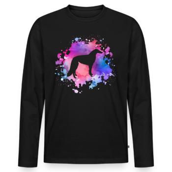 Barsoi-Hundeliebhaber - Männer Premium Bio Langarmshirt - Schwarz - Vorne - Nico (187cm)