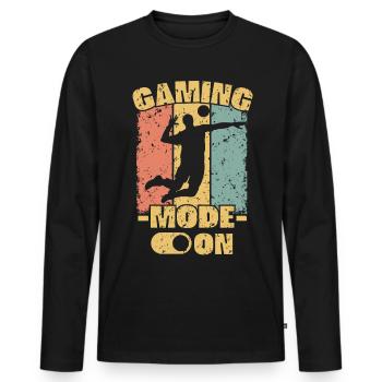 Volleyball rétro - T-shirt manches longues Premium bio Homme - noir - Devant - Nico (187cm)