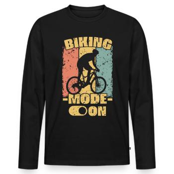 Biking retro - Men's Premium Organic Long Sleeve Shirt - black - Front - Nico (187cm)