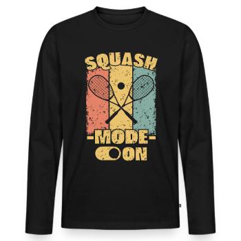 Squash rétro - T-shirt manches longues Premium bio Homme - noir - Devant - Nico (187cm)