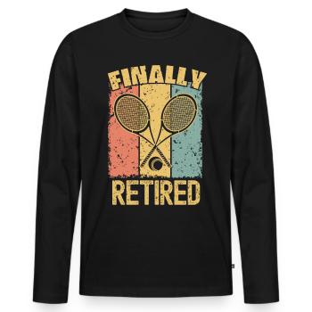 Tennis-Ruhestand Retro - Männer Premium Bio Langarmshirt - Schwarz - Vorne - Nico (187cm)