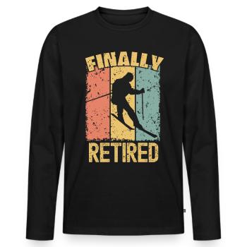 Ski-Ruhestand Retro - Männer Premium Bio Langarmshirt - Schwarz - Vorne - Nico (187cm)