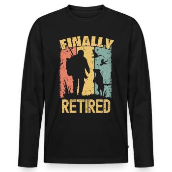 Jagd Ruhestand retro - Männer Premium Bio Langarmshirt - Schwarz - Vorne - Nico (187cm)
