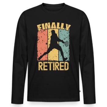Tennis-Ruhestand retro - Männer Premium Bio Langarmshirt - Schwarz - Vorne - Nico (187cm)