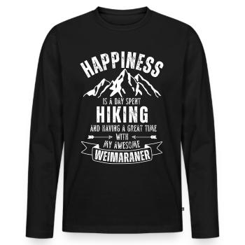 Amoureux de la randonnée et de Weimaraner - T-shirt manches longues Premium bio Homme - noir - Devant - Nico (187cm)