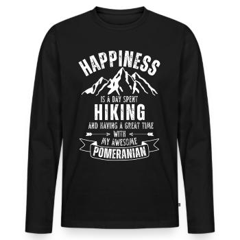 Wandern mit Zwergspitz Pomeranian - Männer Premium Bio Langarmshirt - Schwarz - Vorne - Nico (187cm)