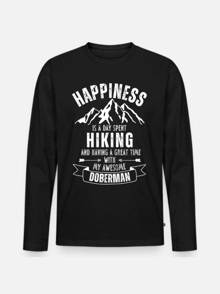 Hiking and Doberman lover - Men's Premium Organic Long Sleeve Shirt - black