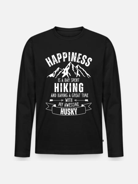Hiking and Husky lover - Men's Premium Organic Long Sleeve Shirt - black