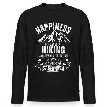 Randonnée et amoureux de Saint Bernard - T-shirt manches longues Premium bio Homme - noir - Devant - Nico (187cm)