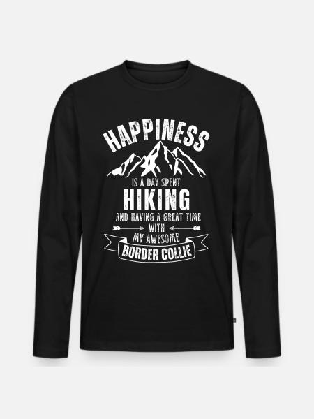 Wandern Border-Collie - Männer Premium Bio Langarmshirt - Schwarz