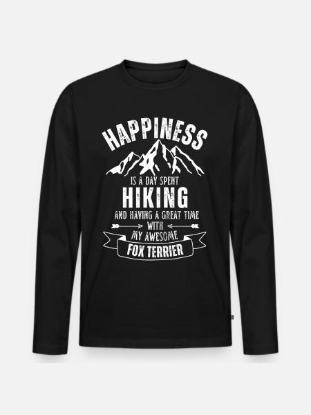 Hiking and Fox Terrier lover - Men's Premium Organic Long Sleeve Shirt - black
