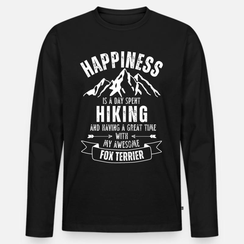 Wandern Foxterrier - Männer Premium Bio Langarmshirt - Schwarz