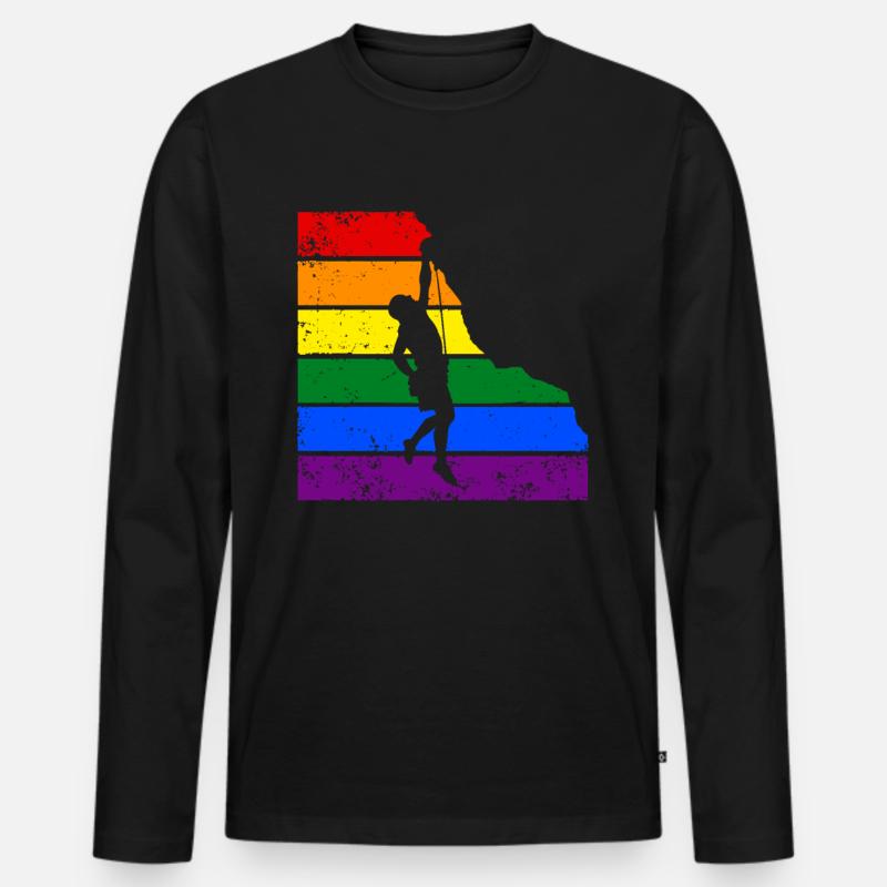 Klettern LGBTQ-Klettern - Männer Premium Bio Langarmshirt - Schwarz