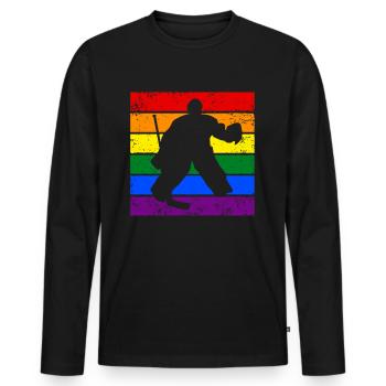 Eishockey LGBTQ - Männer Premium Bio Langarmshirt - Schwarz - Vorne - Nico (187cm)
