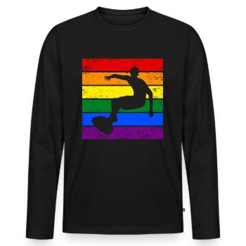 Surfen mit LGBTQ - Männer Premium Bio Langarmshirt - Schwarz - Vorne - Nico (187cm)
