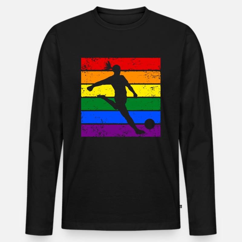 Frauenfußball LGBTQ - Männer Premium Bio Langarmshirt - Schwarz