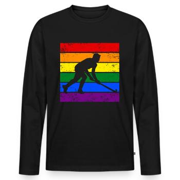 Eishockey LGBTQ - Männer Premium Bio Langarmshirt - Schwarz - Vorne - Nico (187cm)