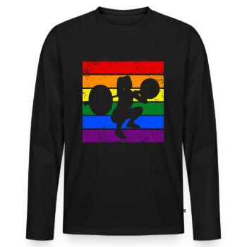 Gewichtheben LGBTQ - Männer Premium Bio Langarmshirt - Schwarz - Vorne - Nico (187cm)