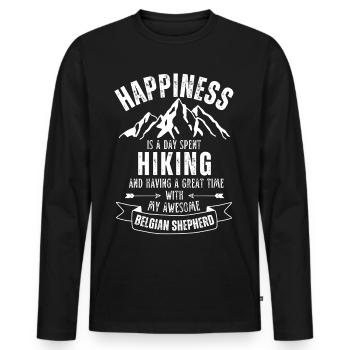 Hiking and Belgian Shepherd lover - Men's Premium Organic Long Sleeve Shirt - black - Front - Nico (187cm)