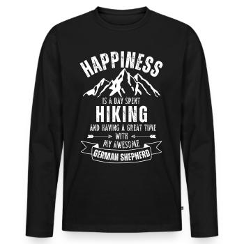 Hiking and German Shepherd lover - Men's Premium Organic Long Sleeve Shirt - black - Front - Nico (187cm)