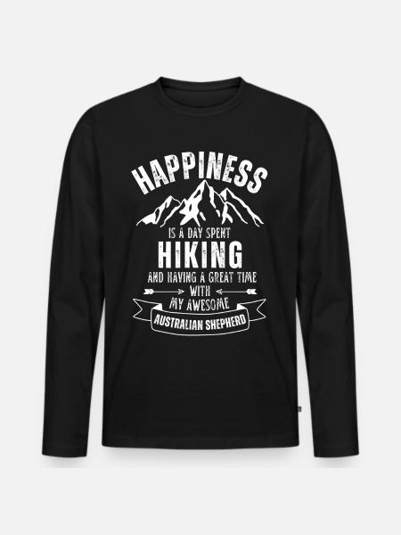 Hiking and Australian Shepherd lover - Men's Premium Organic Long Sleeve Shirt - black
