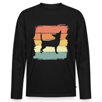 Chihuahua Retro - Männer Premium Bio Langarmshirt - Schwarz - Vorne - Nico (187cm)