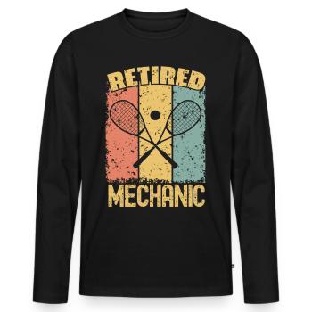 Squash-Mechaniker im Ruhestand - Männer Premium Bio Langarmshirt - Schwarz - Vorne - Nico (187cm)